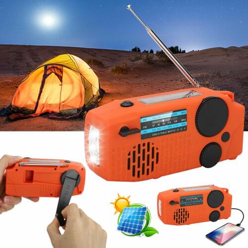 Survival In WildRadio Solar Emergency Weather Radio Dynamo Hand Crank Self Powered AM FM NOAA WB Torch Bright LED Flashlight