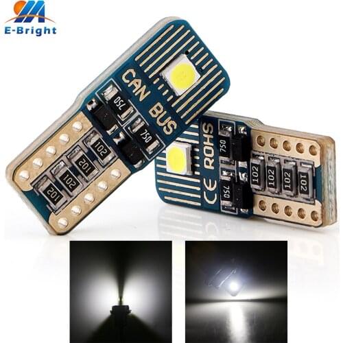 100pcs DC 9-16V Canbus W5W 168 194 T10 3030 2 SMD NO ERROR LED Bulbs Car Interior Dome License Plate Clearance Light 6500K White