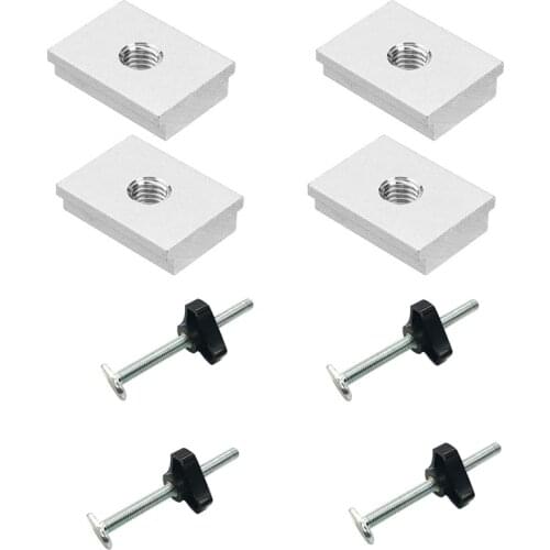 TOP 12 Pcs T-Slot T-Track Clamps DIY Woodworking Tool, with T Screw and M8 Plastic Handle, M8 T-Track Sliding Nut T Slot Nut