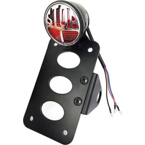 12V Motorcycle STOP Side Mount Rear Tail Light License Plate Bracket For Harley Dyna 883 Honda Yamaha Ducati Aprilia Suzuki