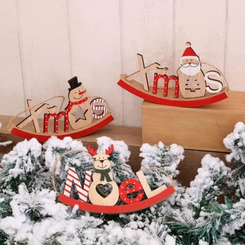 2021 Christmas Pendants Xmas Decorations Home Decor Home Hanging hanger Swing Wooden Horse Door Hanging Decor kid child Gift
