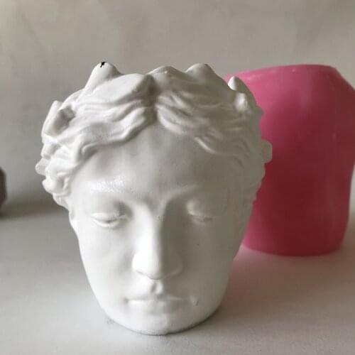 3D Girl Head Flower Pot Silicone Mold Baking Chocolate Resin Candle Mould Cake Decorating Fondant Tools