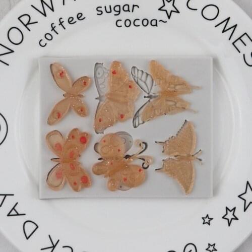 6 butterfly shape Fondant chocolate mould DIY cake decoration tools