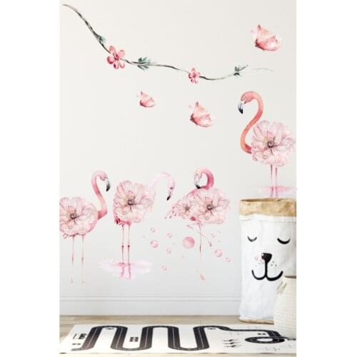 70x100 CM Flamingos Wall Adhesive Model Pvc Printing Foil Home Decor Accessories Self-Adhesive Wall Paper Kids Nursery welcome