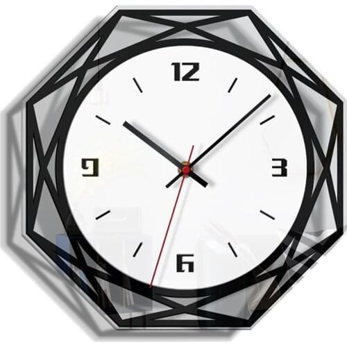 Acrylic Art Wall Clock, Clear Clock in Black & White, Decorative Modern Silent Wall Clock for Home, Kitchen,Living Room, Office
