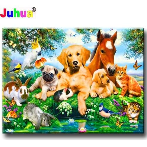Dog Horse Animals 5d diy diamond painting cross stitch full square/round mosaic diamond embroidery wall art home decor