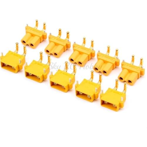 Amass XT30PW ESC Motor PCB board plug Banana Golden XT30 Upgrade Right Angle Plug Connector for RC Models