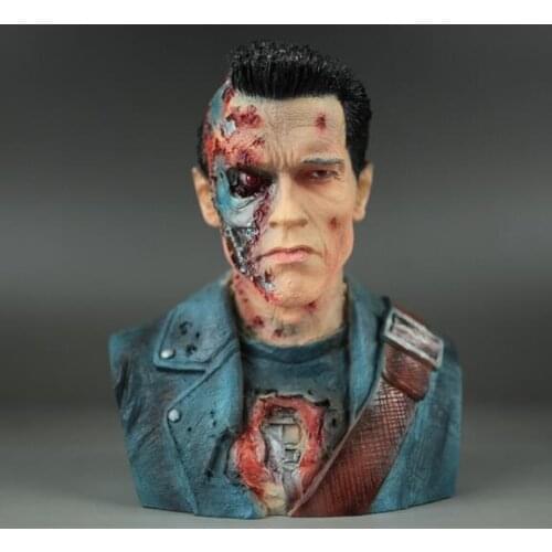 Decoration factory outlets Devil Terminator arnold schwarzenegger War damage model Bust color ornament imitation bronze statue