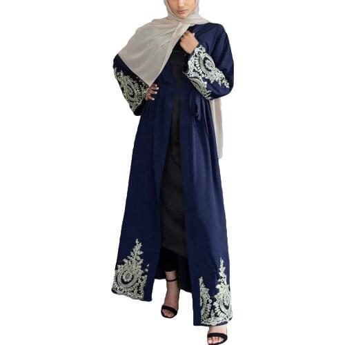 Dubai Open Abaya Muslim Women Long Kimono Jilbab Dress Maxi Robe Islamic Clothing Turkish Abayas Party Gown Arab Kaftan Ramadan