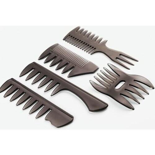 5pcs/Lot Double Side Tooth Combs Fish Bone Shape Hair Brush Barber Hair Dyeing Cutting Coloring Brush Man Hairstyling Tool