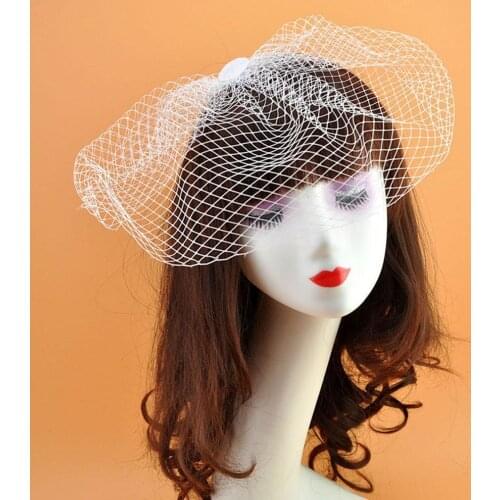 Vintage Elegant Lady Bridal Net Birdcage Veils Black Mesh Fascinator Hairpin Dot Veil Headdress Face Polka Hair Big Accesso O7C1