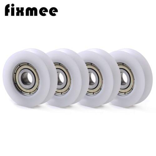 Fixmee 10 pcs U Nylon plastic Embedded 608 Groove Ball Bearings 8*30*10mm Guide Pulley