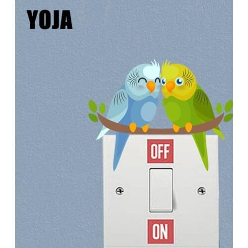 YOJA Interesting Personalized Parrot Decor Wall Switch Sticker Living Room Bedroom Colored Decals 10SS0361