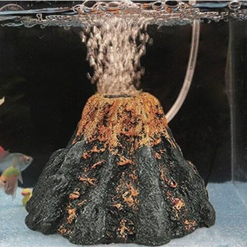 Volcano Air Bubble Stone Rockery Oxygen Pump Aquarium Decoration Fish Tank Decor Ornament Pet Supplies Aquario Akvaryum Dekor