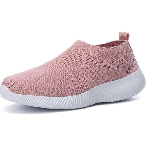 Women Sneakers Breathable Mesh Shoes Sock Sneakers Ladies Slip On Casual Knit Sock Shoes Women Plus Size Loafers Walking Flats