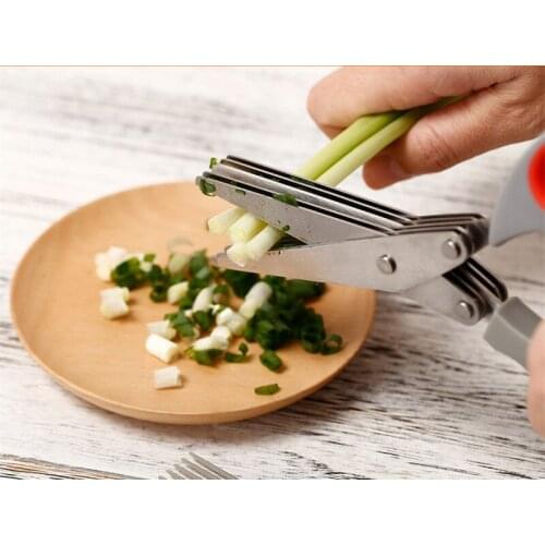 Kitchen gadgets stainless steel five-layer kitchen onion shears five-layer scissors household multifunctional scissors