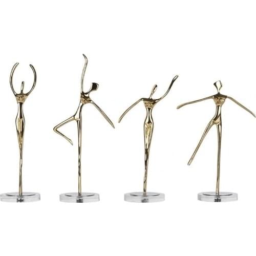 [MGT]Light luxury metal gymnastics character decoration crystal ballet girl modern creative interior decoration crafts