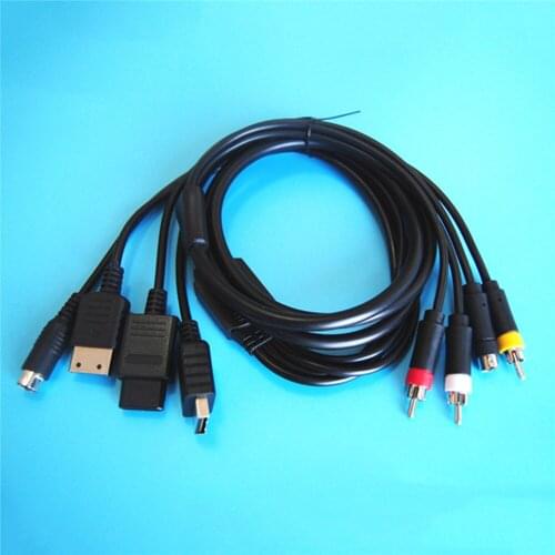 Multifunctional AV-S RCA Video Audio Cable for Sega Saturn SS DC PS1 PS2 SNES N64 NGC SFC Game Console