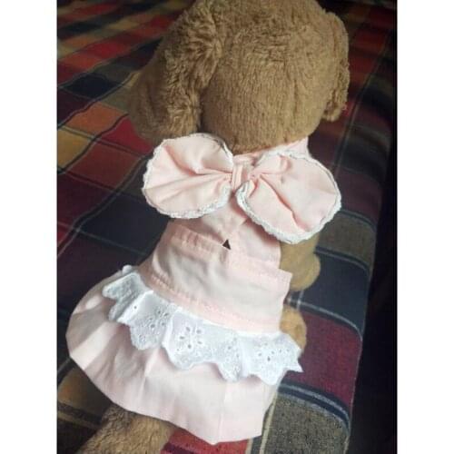 Fashion Pet Clothes Cat Dog Dress Bow Tie Design Pet Puppy Clothing Skirt Girl Princess Summer Skirt Pink Cute XS