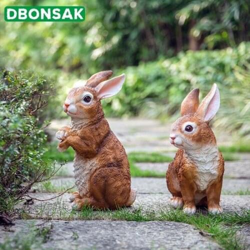Cartoon Crafts Simulation Rabbit Sculpture Outdoor Hunting Bait Resin Animal Landscape Villa Gardening Courtyard Decoration