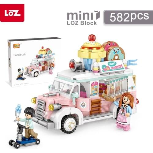 LOZ Mini Blocks Technic Car Model Bricks Building Blocks fruit car Block Set Micro Cartoon Car Bricks Christmas Gift 1738