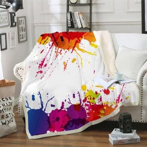 New bedding export watercolor ink jet printing velvet Plush blanket bedspread girl Sherpa blanket