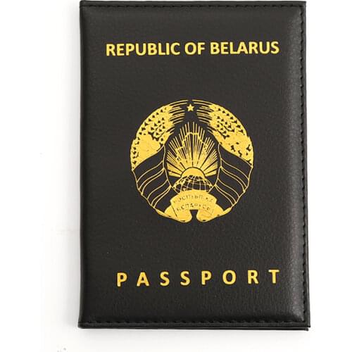 Belarus Passport Cover Women Travel Wallet Passport Case Pu Leather Black Cover for Passport Belarus Travel Document Protector