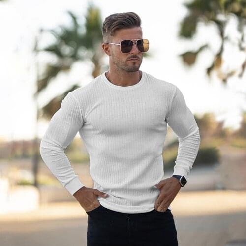 Autumn Fashion Thin Sweaters Men Long Sleeve Pullovers Men O-Neck Solid Slim Fit Sweaters Knitting Tops