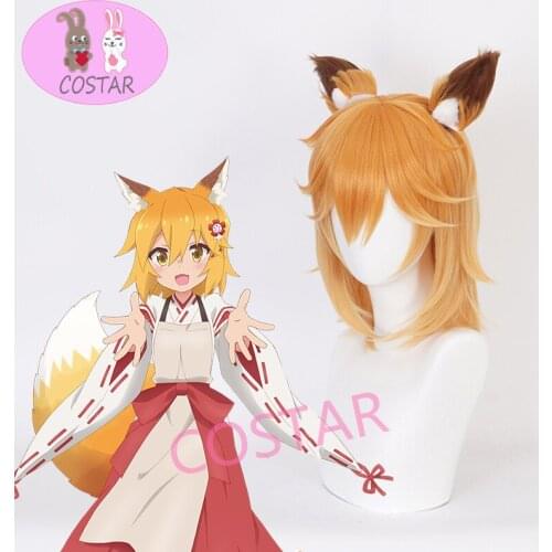 COSTAR Anime Sewayaki Kitsune No Senko-San Senko San Cosplay Wig Synthetic Wig Hair Halloween Meddlesome Kitsune Senko-San