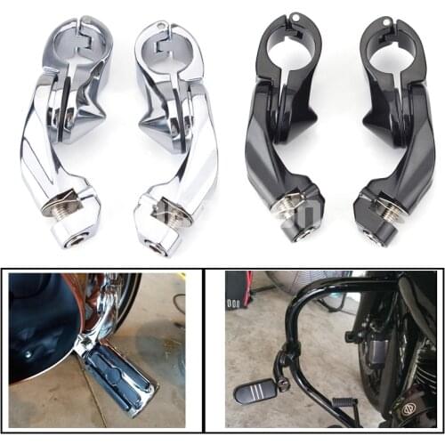 Front Foot Pegs Adjustable Highway Motorcycle Footpeg Footrest Bracket Mounting Clamp kits Fits For Harley For Honda For Yamaha