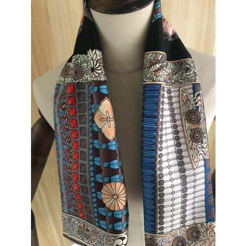 2020 new arrival fashion brand classic soldier black 100% silk scarf 90*90 cm square shawl twill wrap for women free shipping