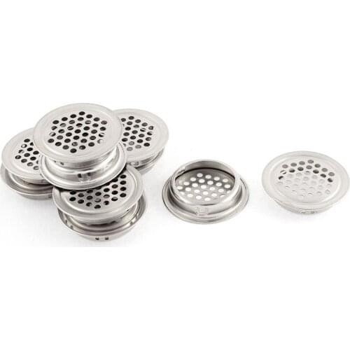 Silver Tone Round Mesh Hole Air Vents Louvers 10 PCS