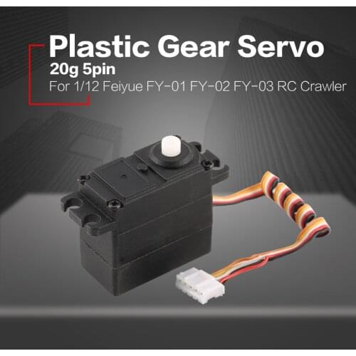20g Servo 5pin Plastic/Metal Gear 4.8-6V for 1/12 Feiyue FY-01 FY-02 FY-03 RC Car Crawler Truck Steering Part Accessories