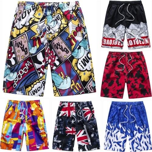 Summer Beach Pants Mens Quick Dry Casual Cross Border Shorts Mens Loose Large Size Lovers Swimming Trunks Flower Pants
