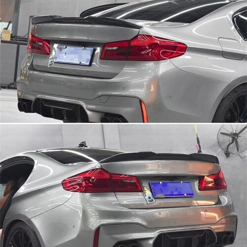 Use For BMW 5 Series G30 Spoiler 2018--2020 Year Glossy Real Carbon Fiber Rear Wing Pro Style Sport Accessories Body Kit
