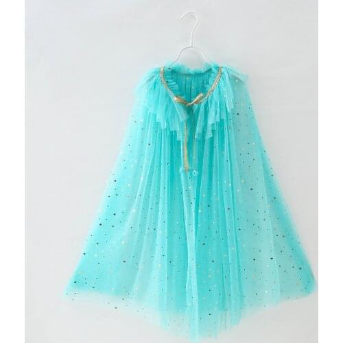 Girls Cosplay Costumes Mesh Cloak for Tulle Cape Kids Princess Birthday Party Halloween Anime Cosplay Clothes Gifts