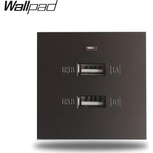 Wallpad S6 Double USB Socket Fast Charge Modular For Huawei Oppo DIY Free Combination White Black Module Fit S6 Frame