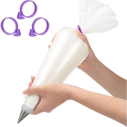 10Pcs Pastry Bag Clips Eco-friendly Super Soft Non-slip High Elastic Silicone Decorative Pastry Bag Retaining Ties for Home