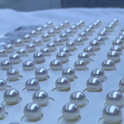 Zhuji Cultured Natural Freshwater Pearl High Luster Half Drilled Loose Pearls for Jewelry Making