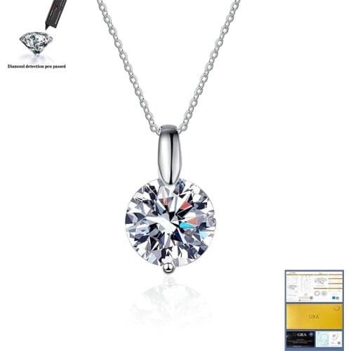 2.0CT Moissanite Pendants For Women Solid 925 Sterling Silver Handmade Luxury Necklace for Engagement Party New 2021
