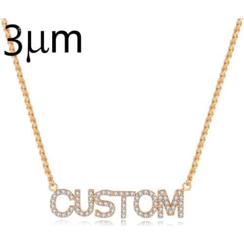 Duoying Crystal Pendant Necklace for Women Stone Chain Zirconia Necklaces Women Personalized Name Necklace NLK90