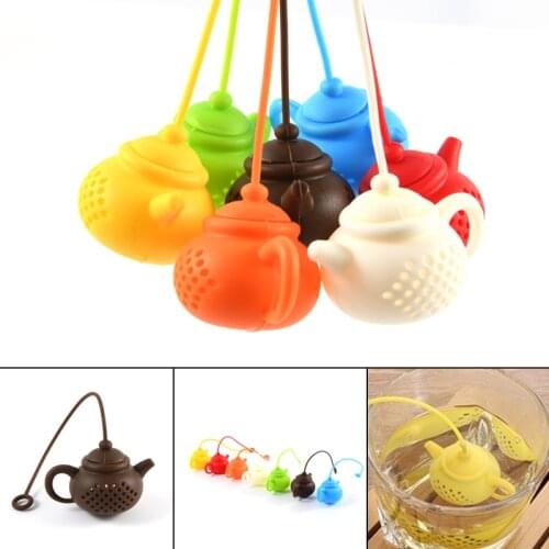 1Pcs Creative Teapot-Shape Tea Infuser Strainer Silicone Tea Bag Leaf Filter Diffuser Teaware Teapot Accessory