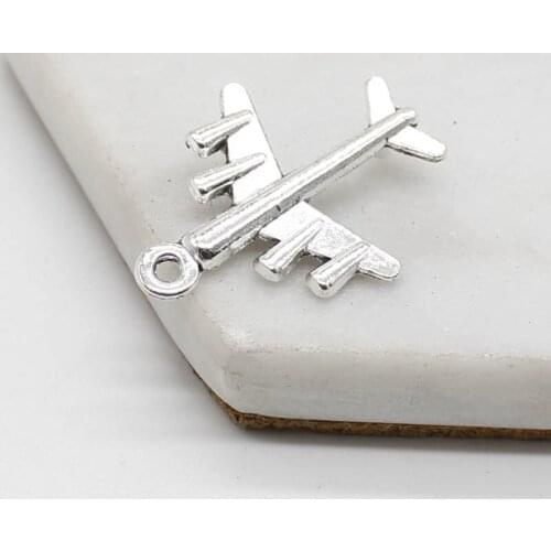 10pcs retro 27.2*22.5mm aircraft antique Tibetan silver alloy DIY jewelry accessories