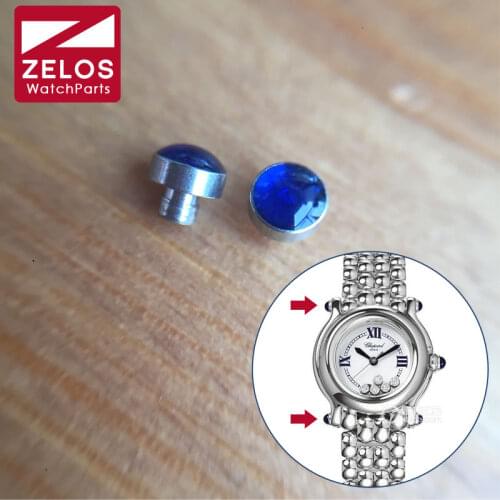 2pieces/set blue screw tube head for chopard HAPPY DIAMONDS watch band screw rod parts