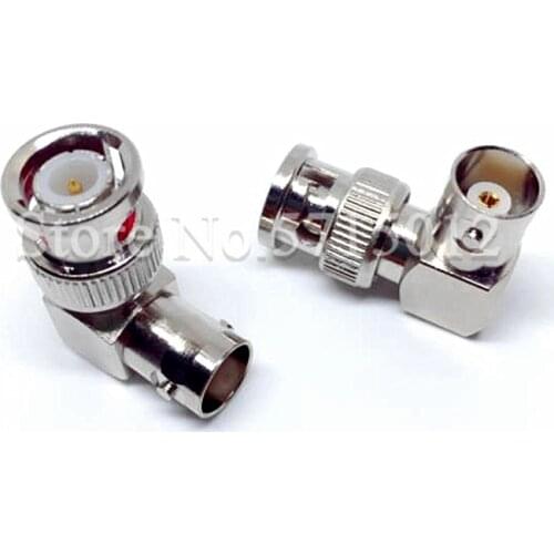 2pcs RF Coaxial Connector Adaptor Q9-JKW BNC Male Head Turn to BNC Famale Head Plug Converter 90 Degree 50 Ohm