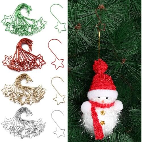 20Pcs/Set S Shaped Metal Hook Durable Xmas Tree Hook Christmas Ornaments Hanging Pendants Hanger Hooks Home Party Supplies