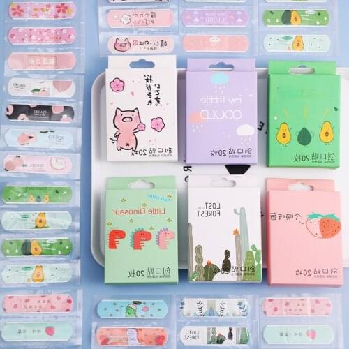 20pcs/box Waterproof Cartoon Kids Band Aid Adhesive Bandage Wound Plaster Kits First Aid Emergency Supplies