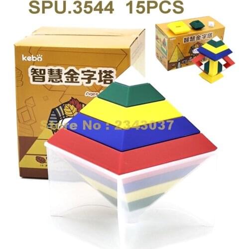 2023 15pcs Diamond Changeable Pyramid Cube Geometry Magic Tower Building Blocks Toy