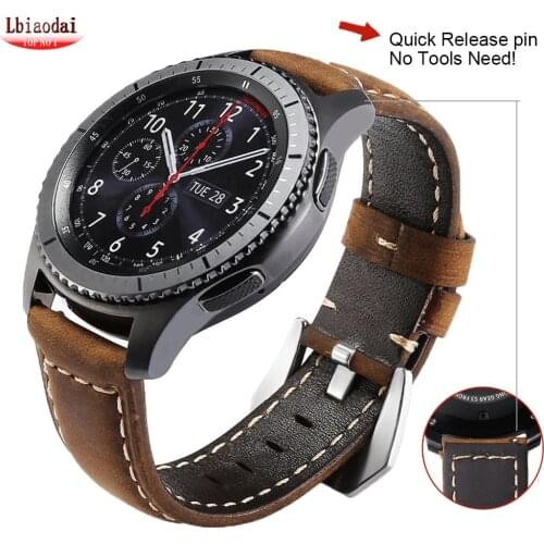 22mm watch band for Samsung Galaxy watch 3 45mm/46mm Gear s3 Frontier smartwatch leather bracelet Huawei watch GT-2-2e-pro strap