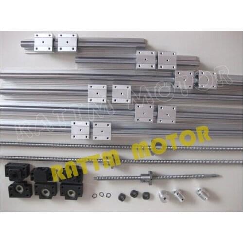 3 set ball screw SFU1605-350/900/1150+3BK/BF12+3sets SBR16 rails+3 couplers for CNC router/Milling Machine